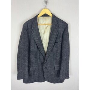 Woodward's Mens 44 Pure Virgin Wool Hand Woven Scotland Tweed Blazer Jacket Gray